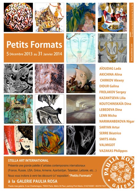 AFFICHE EXPO GALERIE PAULIA ROSA "PETITS FORMATS"