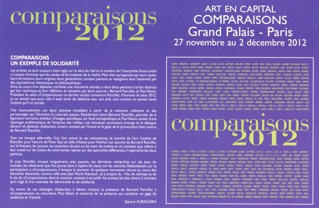 ART EN CAPITAL COMPARAISONS 2012